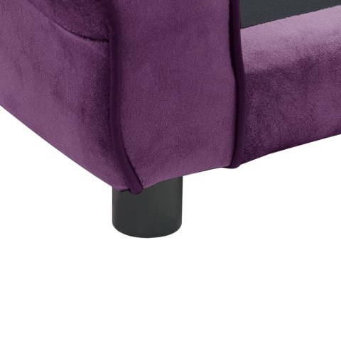  Sofa dla psa, burgundowa, 72x45x30 cm, pluszowa