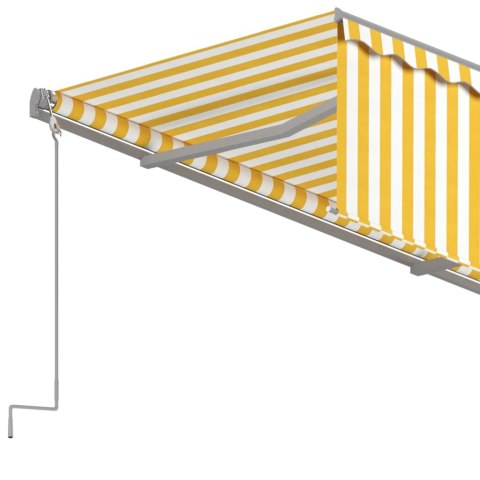  Automatycznie zwijana markiza z zasłoną, 4,5x3 m, żółto-biała