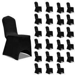  Elastyczne pokrowce na krzesła, czarne, 24 szt.