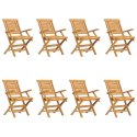  Składane krzesła ogrodowe, 8 szt., 56x63x90 cm, drewno tekowe