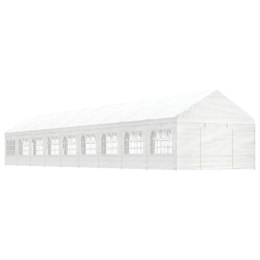  Namiot ogrodowy z dachem, biały, 20,07x4,08x3,22 m, polietylen