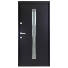  Drzwi wejściowe, antracytowe, 100x200 cm, aluminium