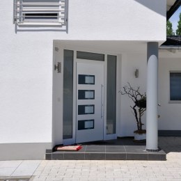  Drzwi wejściowe, białe, 100x210 cm, aluminium i PVC