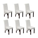  Krzesła stołowe, 6 szt., białe, sztuczna skóra