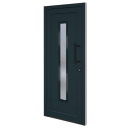  Drzwi wejściowe, antracytowe, 88x200 cm, PVC