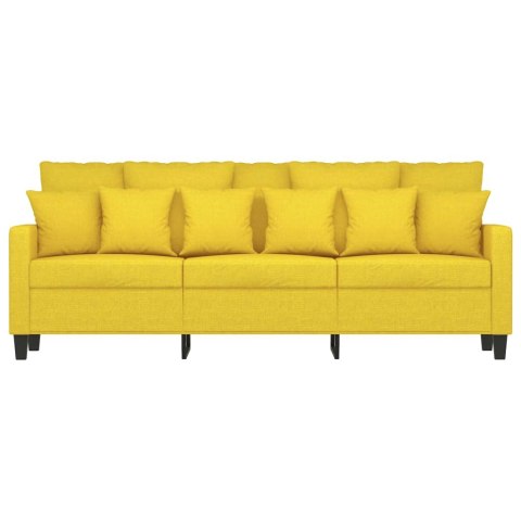  Sofa 3-osobowa, jasnożółta, 180 cm, tapicerowana tkaniną