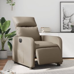  Elektryczny fotel rozkładany, cappuccino, obity sztuczną skórą