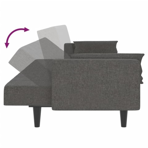  2-osobowa kanapa, 2 poduszki, ciemnoszara, tapicerowana tkaniną