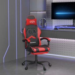  Fotel gamingowy z podnóżkiem, czarno-czerwony, sztuczna skóra