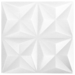  Panele ścienne 3D, 12 szt., 50x50 cm, biel origami, 3 m²