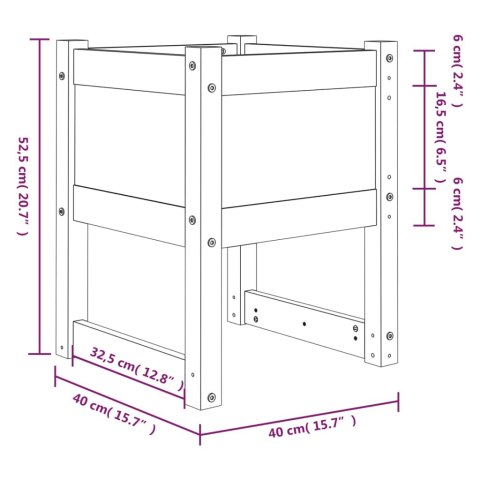  Donice, 2 szt., białe, 40x40x52,5 cm, lite drewno sosnowe