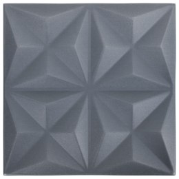  Panele ścienne 3D, 12 szt., 50x50 cm, szarość origami, 3 m²