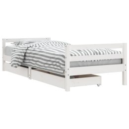  Rama łóżka dziecięcego z szufladami, biała, 90x190 cm, sosna