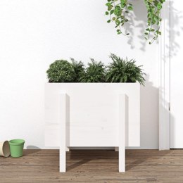  Donica ogrodowa, biała, 62x50x57 cm, lite drewno sosnowe