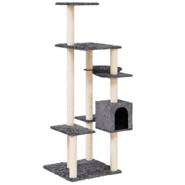  Drapak dla kota z sizalowymi słupkami, ciemnoszary, 142 cm