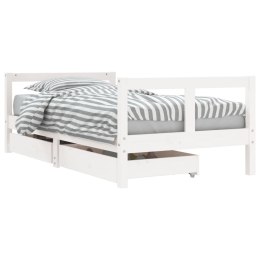  Rama łóżka dziecięcego z szufladami, biała, 80x160 cm, sosna