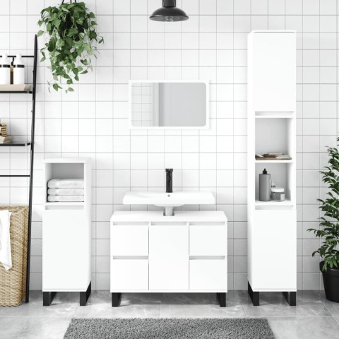  Szafka łazienkowa, biała, 30x30x100 cm, materiał drewnopochodny