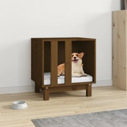 Domek dla psa, miodowy brąz, 50x40x52 cm, lite drewno sosnowe
