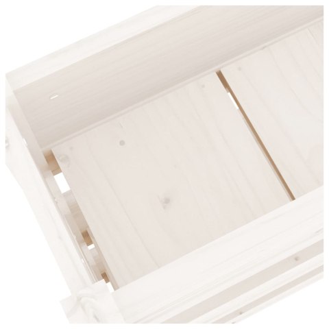  Donica, biała, 112x25x104,5 cm, lite drewno sosnowe