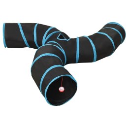  Tunel dla kotów, trójstronny, czarno-niebieski 25 cm, poliester