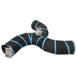 Tunel dla kotów, trójstronny, czarno-niebieski 25 cm, poliester