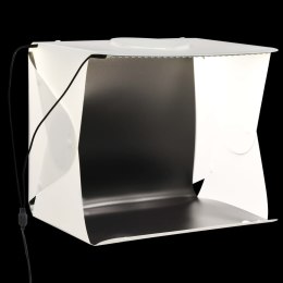  Składany lightbox studyjny z LED, 40x34x37 cm, plastik, biały