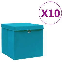  Pudełka z pokrywami, 10 szt., 28x28x28 cm, błękitne