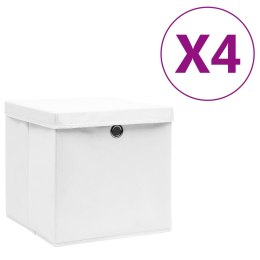  Pudełka z pokrywami, 4 szt., 28x28x28 cm, białe