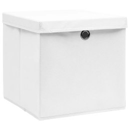  Pudełka z pokrywami, 4 szt., 28x28x28 cm, białe