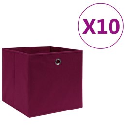  Pudełka z włókniny, 10 szt., 28x28x28 cm, ciemnoczerwone