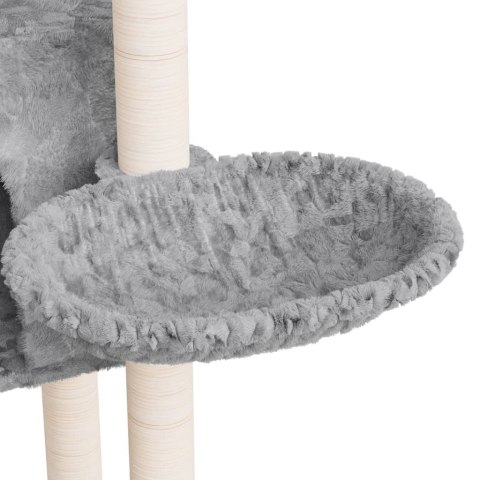 Drapak dla kota, z sizalowymi słupkami, jasnoszary, 108,5 cm