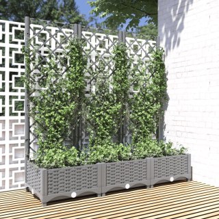 Donica ogrodowa z kratką, jasnoszara, 120x40x121,5 cm, PP