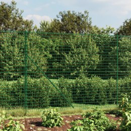 Ogrodzenie z siatki drucianej, z kotwami, zielone, 2x25 m