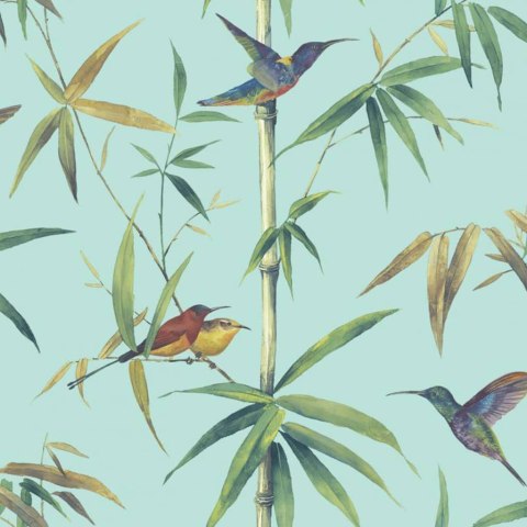 Noordwand Tapeta Kolibri and Bamboo, turkusowa