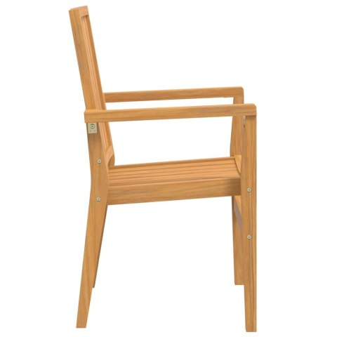 Sztaplowane krzesła ogrodowe, 2 szt., 56,5x57,5x91 cm, tekowe