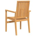 Sztaplowane krzesła ogrodowe, 2 szt., 56,5x57,5x91 cm, tekowe
