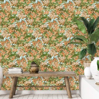 DUTCH WALLCOVERINGS Tapeta w kwiaty, kolorowa