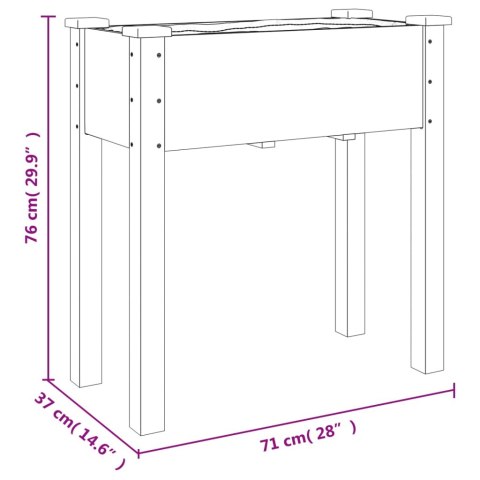 Kwietnik z wyściółką, 71x37x76 cm, lite drewno jodłowe