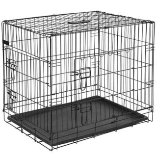 @PET Klatka transportowa dla psa, metal, 77,5x48,5x55,5 cm, czarna