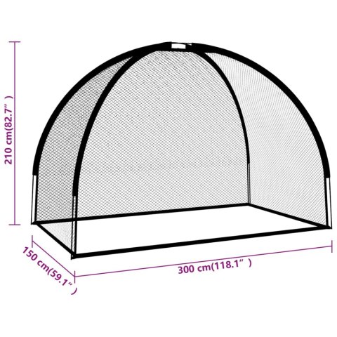 Siatka do treningu gry w golfa, czarna, 300x150x210 cm