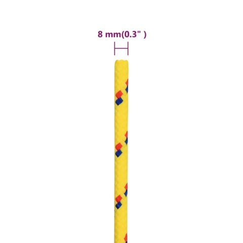 Linka żeglarska, żółta, 8 mm, 100 m, polipropylen