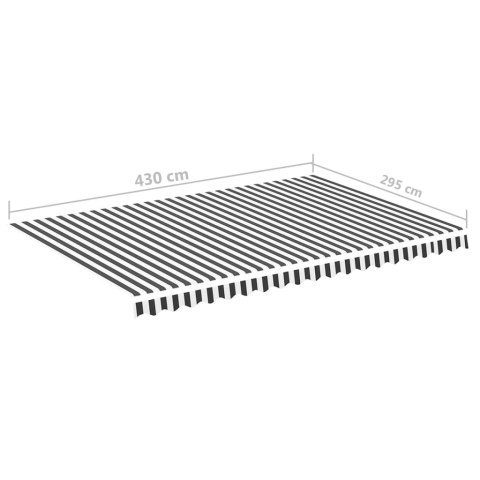 Zapasowa tkanina na markizę, antracytowo-biała, 4,5x3 m