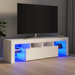 Szafka pod TV z oświetleniem LED, biała, 140x36,5x40 cm