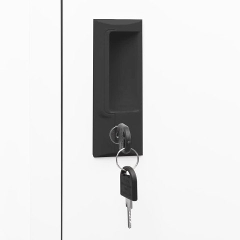 Szafka zamykana na klucz, biała, 38x40x180 cm, stalowa