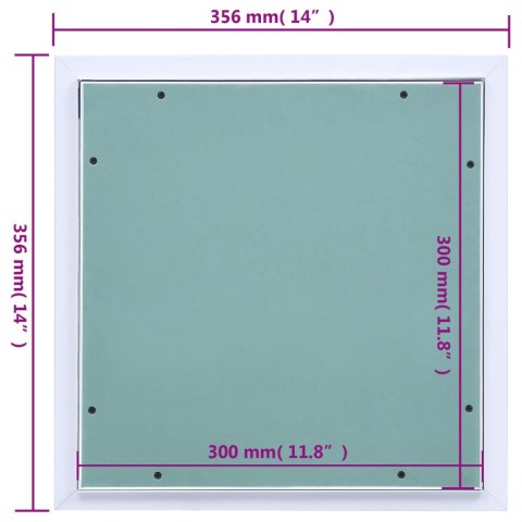 Panel rewizyjny z aluminiową ramą i płytą gipsową, 300x300 mm