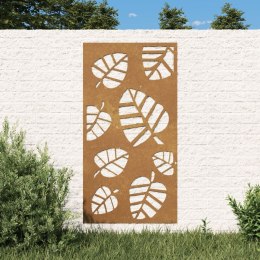 Ogrodowa dekoracja ścienna, 105x55 cm, stal kortenowska, liście