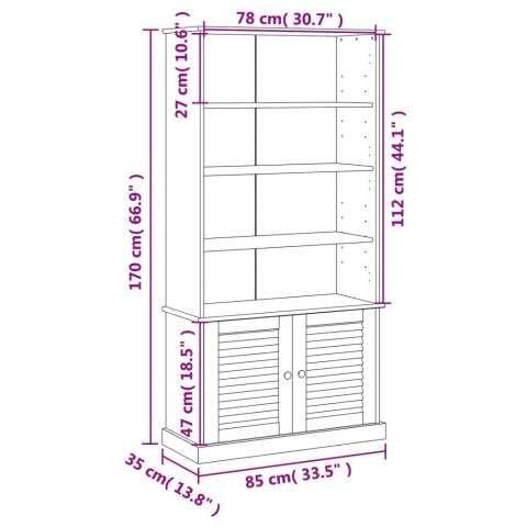 Szafka na buty VIGO, szara, 85x35x170 cm, lita sosna