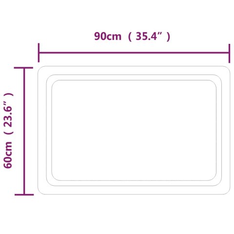 Lustro łazienkowe z LED, 90x60 cm