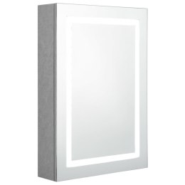 Szafka łazienkowa z lustrem i LED, szarość betonu, 50x13x70 cm