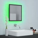 Lustro łazienkowe LED, szare, 40x8,5x37cm, akryl